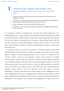 Trans PULSE: Quantitative Methods & Social Justice