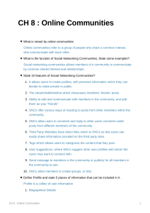 Online Communities: Features, Functions & Safety