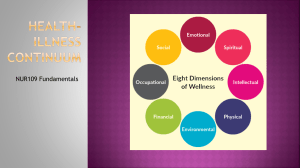 Health-Illness Continuum & Nursing Care: NUR109 Fundamentals