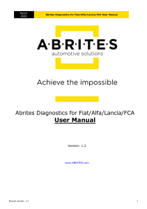 Abrites Fiat/Alfa/Lancia/FCA Diagnostics User Manual