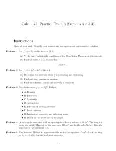 Calculus I Practice Exam 3