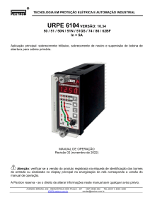 Manual de Operação do Relé URPE6104 | Proteção Elétrica