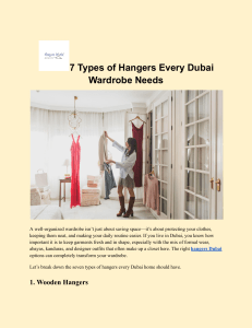 7 Hanger Types for Dubai Wardrobes | Hangers World