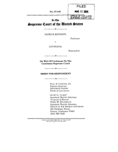 Patrick Kennedy v. Louisiana: Legal Brief for Respondent