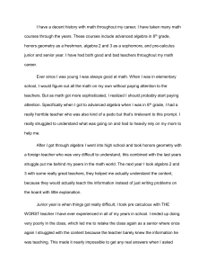 Math Education Journey: A Personal Essay