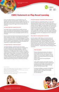 CMEC Statement on Play-Based Learning