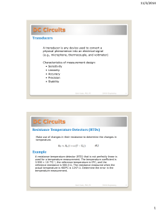 DC Circuits & Transducers: RTDs, Strain Gauges, Sampling