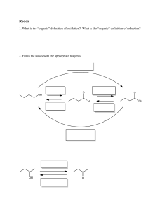 Redox Reactions Worksheet: Organic Chemistry