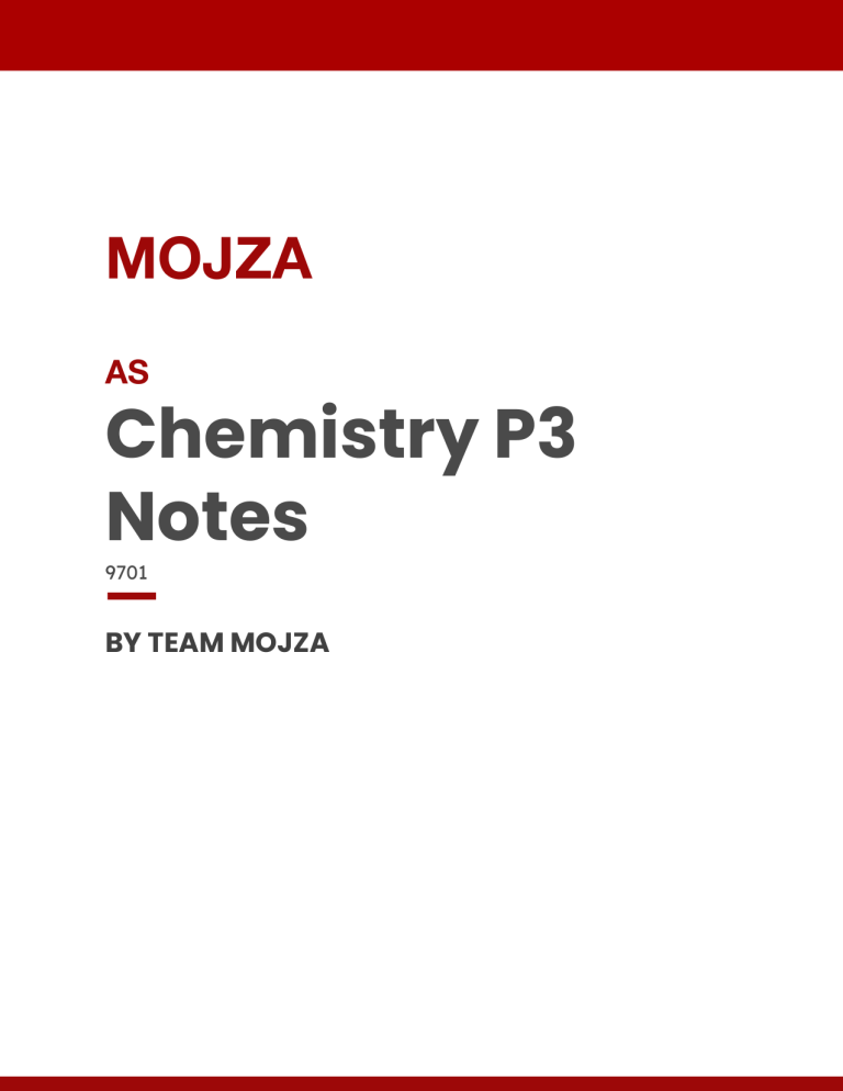 P3 Notes Chemistry P3 Notes: Titration, Rate, Salt Analysis & More