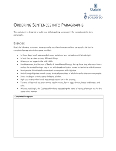 Ordering Sentences into Paragraphs Worksheet | English Writing Skills