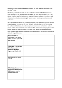 WWII Australia: Censorship & Returning Soldiers - Source Analysis