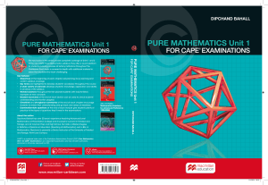 CAPE Pure Mathematics Unit 1 Textbook