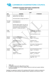 CAPE 2026 Exam Timetable: May-June Schedule