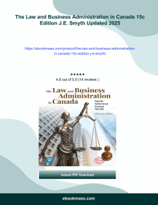 Law & Business Administration in Canada Textbook