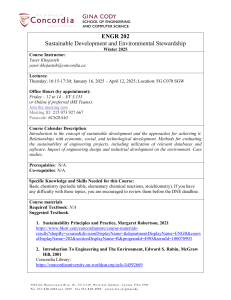 ENGR 202: Sustainable Development & Environmental Stewardship Syllabus