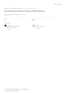 Thermodynamic Analysis of Calcium Carbide Production | Chemical Engineering