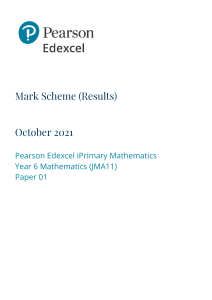 Year 6 Maths Exam Mark Scheme (Edexcel iPrimary JMA11)