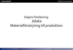 Lean Produktion: Jidoka & Materialf&ouml;rs&ouml;rjning - Presentation