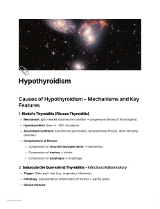 Hypothyroidism: Causes, Mechanisms, Diagnosis, and Treatment Guide