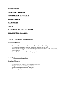 Year 3 Science Course Outline: Living Things, Forces, Matter
