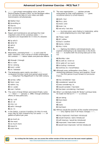Advanced English Grammar MCQ Test 7