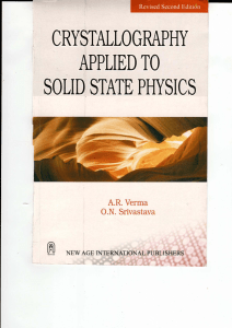 Crystallography Applied to Solid State Physics - Verma & Srivastava