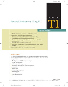 Personal Productivity with IT: Security & Management