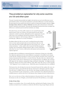 Nobel Prize Economics 2024: Why Some Countries Are Rich, Others Poor