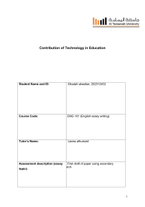 Contribution of Technology in Education: E-Learning & Smart Classrooms