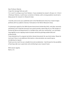 PhD Application Email: Research Supervision Request