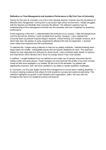 Time Management & Academic Performance: First Year University Reflection