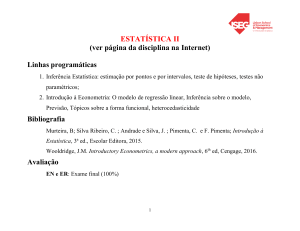 ESTAT&Iacute;STICA II - Linhas Program&aacute;ticas e Bibliografia