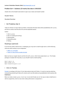 Python Pandas Problem Set 4: Data I/O, Selection & Manipulation