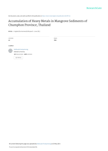 Heavy Metal Accumulation in Mangrove Sediments, Chumphon, Thailand