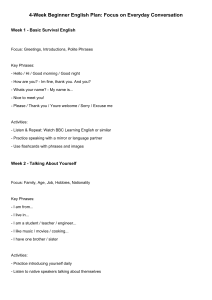 4-Week Beginner English Plan: Everyday Conversation & Basic Phrases