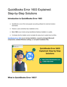 QuickBooks Error 1603