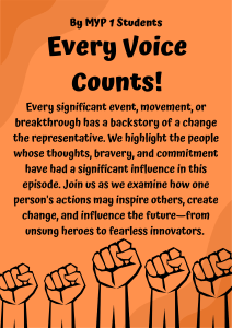 Every Voice Counts: MYP 1 Students Explore Influential Change Makers