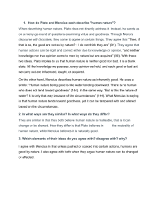 Plato & Mencius on Human Nature: A Philosophical Comparison