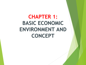 Basic Economic Environment & Concepts: Supply, Demand, Market Structures