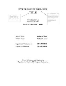 Experiment Report Template & Guide for Electrical Engineering Students