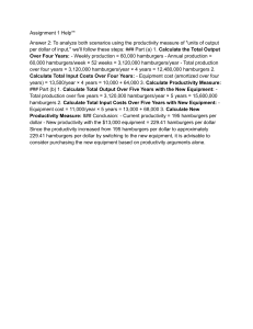 Productivity Analysis: Hamburgers per Dollar | Assignment Help