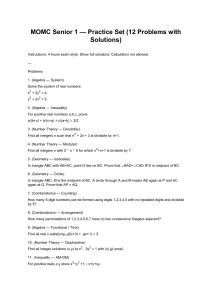 MOMC Senior 1 Practice Set: Math Competition Problems & Solutions