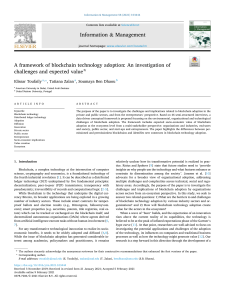Blockchain Adoption: Challenges & Value - Research Framework