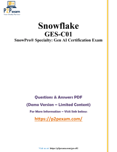 Snowflake Gen AI Certification Exam Questions & Answers