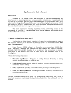 Significance of Study: Research Guide