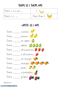 There Is/Are Worksheet: Grammar Practice for Kids