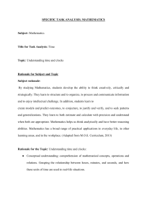 Time Task Analysis: Elementary Math Lesson Plan