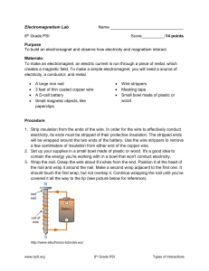 8th Grade Electromagnetism Lab Worksheet