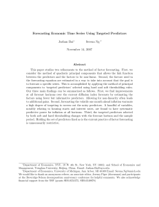 Targeted Predictors for Economic Time Series Forecasting