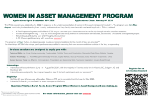 Intro to Corporate Finance & Women in Asset Management Program